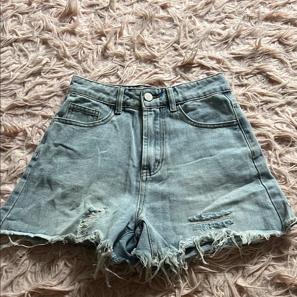Cider Blue Distressed Jean Shorts